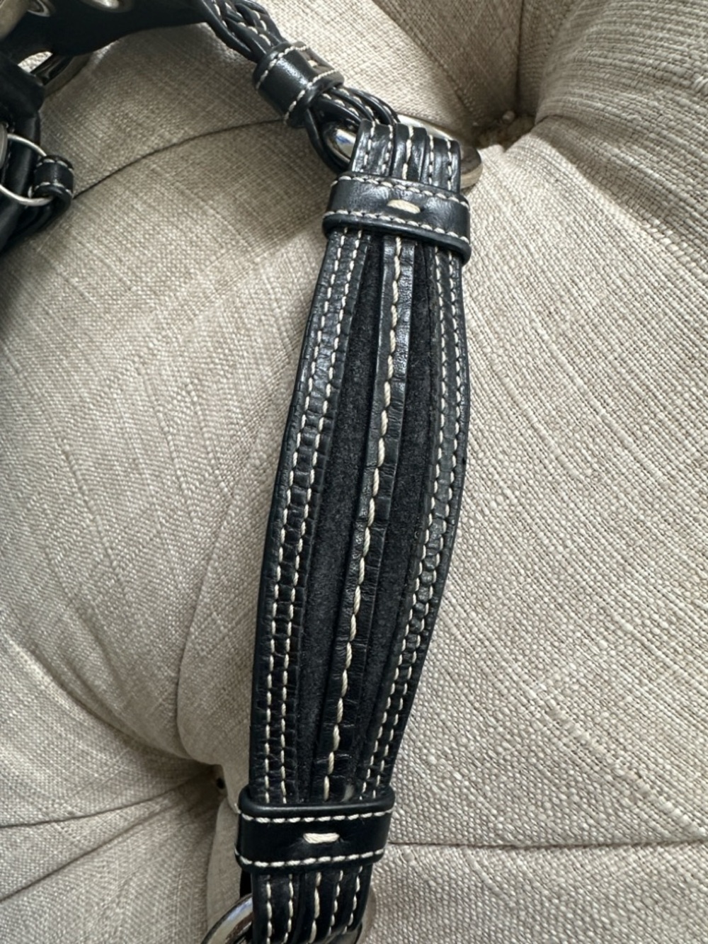Coach Black Signature Canvas Shoulder Hobo with Leather-Link Strap - Picture 8 of 13